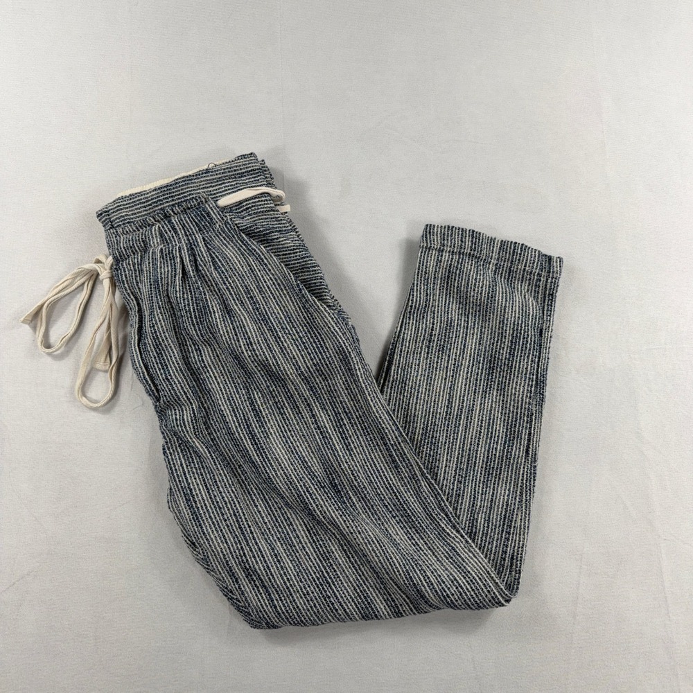 Free People Light at‎ Sunrise pants Rope Drawstring Striped Blue White Size 8